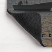 Gevist Boot bij Sunset Sinaasappel Sky Nautical Muismat (Hoek)