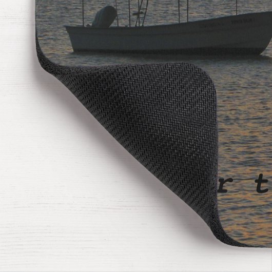 Gevist Boot bij Sunset Sinaasappel Sky Nautical Muismat (Hoek)