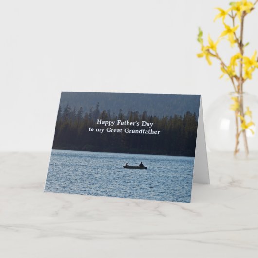 Gevist Boot Grootvader Vaderdag Kaart (Gele Bloem)