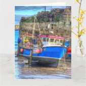 Gevist boot in Cornish Harbour Kaart (Gele Bloem)