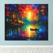 Gevist Boot op Water Canvas Afdruk (Insitu (Houten vloer))