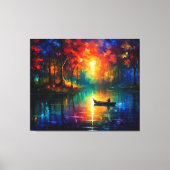 Gevist Boot op Water Canvas Afdruk (Voorkant)