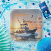 Gevist Boot Verjaardag Papieren Bordje (Feest)