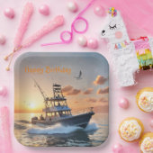 Gevist Boot Verjaardag Papieren Bordje (Feest)