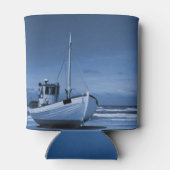 Gevist bootblauwe strand  blikjeskoeler (Achterkant)