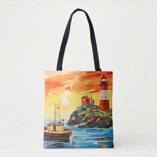 Gevist Bootconcept Abstract Kleurrijk Zee Tote Bag (Voorkant)