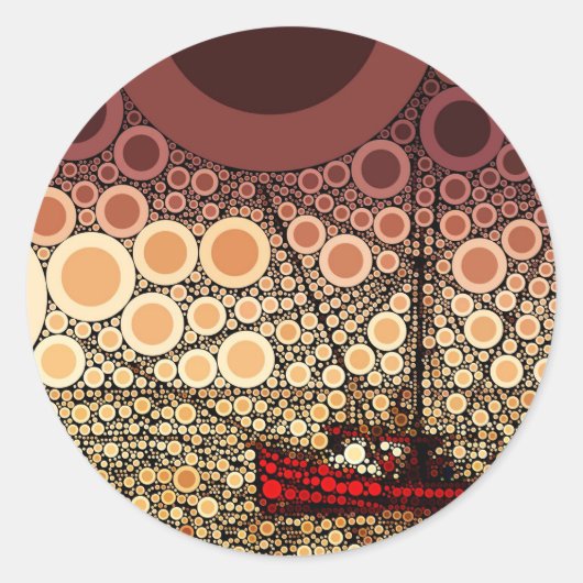 Gevist bootmozaïek ronde sticker (Voorkant)