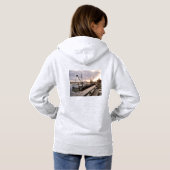 Gevist boten op zonsondergang hoodie (Achterkant volledig)