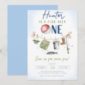 Gevist Boy O-Fish-Ally 1e verjaardag Kaart (Voorkant / Achterkant)