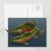 Gevist Briefkaart aangepaste zalmvis Briefkaarten (Voorkant / Achterkant)