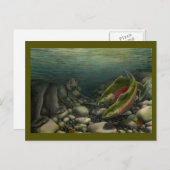 Gevist Briefkaart Beer Aangepaste zalmvis Briefkaa (Voorkant / Achterkant)