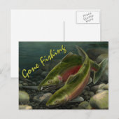 Gevist Briefkaart Beer Aangepaste zalmvis Briefkaa (Voorkant / Achterkant)