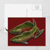 Gevist Briefkaart Beer Aangepaste zalmvis Briefkaa (Voorkant / Achterkant)