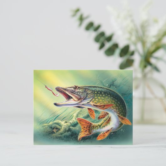  Gevist briefkaart van schattige vis (Staand voorkant)