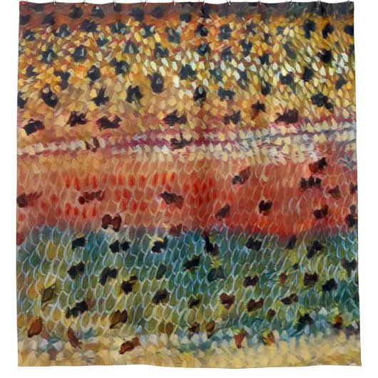 Gevist bronforel douchegordijn (Voorkant)