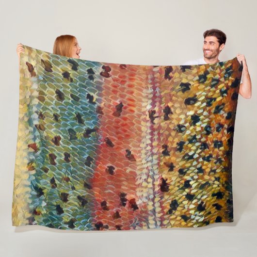 Gevist bronforel fleece deken (In situ)