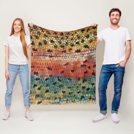 Gevist bronforel fleece deken (In situ)