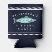 Gevist Cabine familienaam Minimal Navy blauw Rusti Blikjeskoeler (Voorkant)