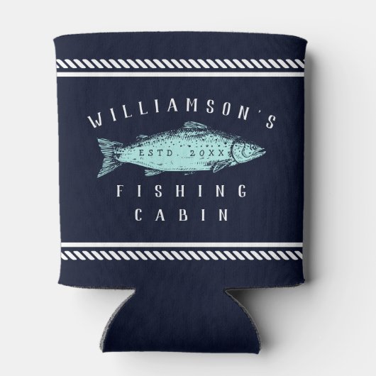 Gevist Cabine familienaam Minimal Navy blauw Rusti Blikjeskoeler (Achterkant)