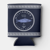 Gevist Cabine familienaam Navy blauw Rustic Blikjeskoeler (Voorkant)
