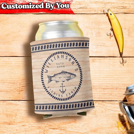 Gevist Cabine familienaam Wood Navy blauw Rustic Blikjeskoeler