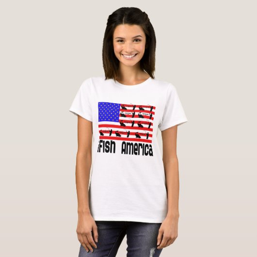 Gevist cadeau iFish America T-shirt (Voorkant volledig)