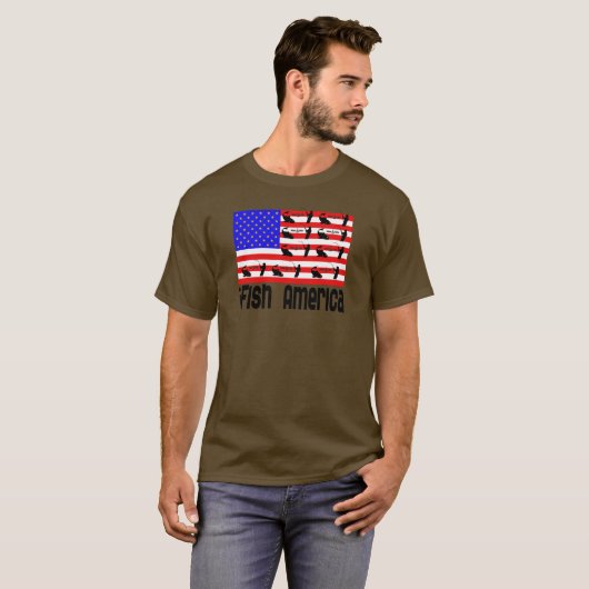Gevist cadeau iFish America T-shirt (Voorkant volledig)