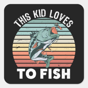 Gevist cadeau voor kinderen Kinder vispan Vierkante Sticker