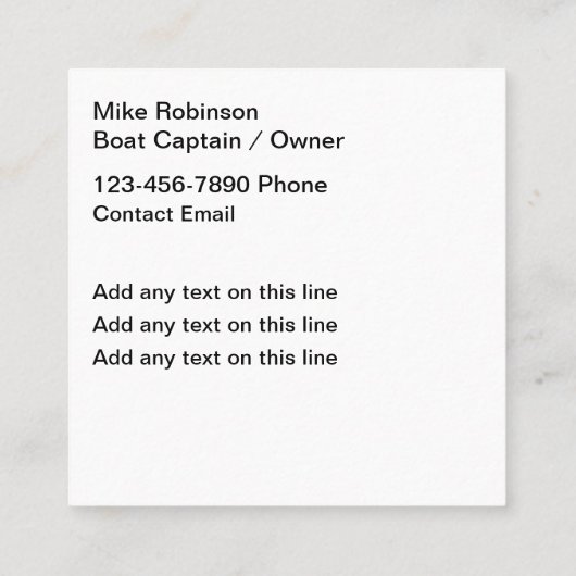 Gevist Charter Bass Fish Visitekaartjes (Achterkant)
