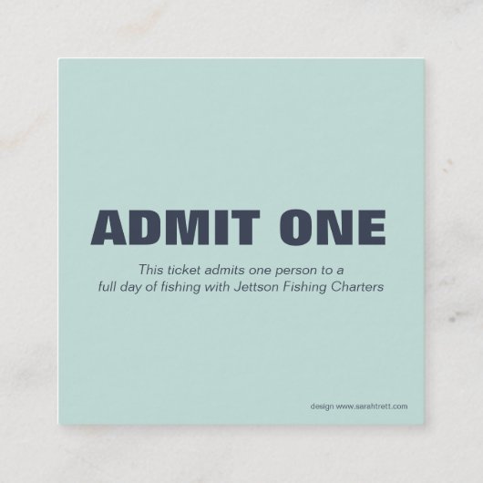 Gevist Charter toelaten één ticket en info kaart (Achterkant)