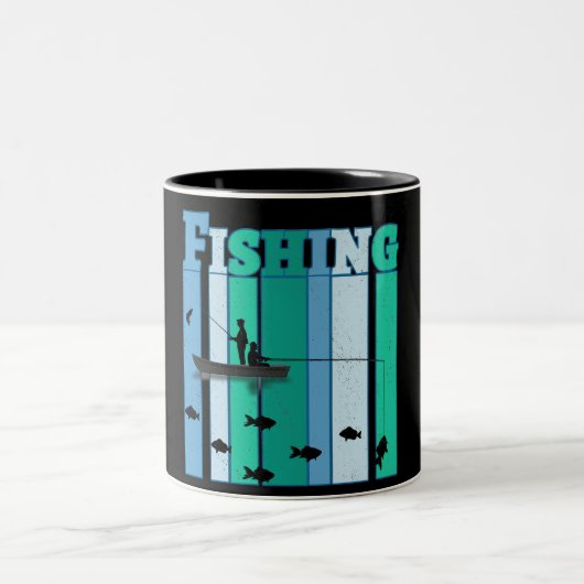 Gevist | De beste viscadeaus Tweekleurige Koffiemok (Center)