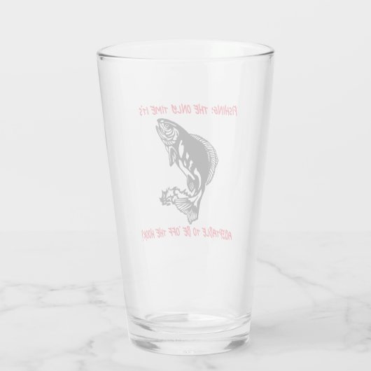 Gevist: De enige keer dat het... - Vissen Beer Glas (Achterkant)