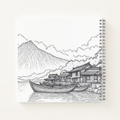 Gevist dorp aan de rivier Ideeënboek Notitieboek (Achterkant)