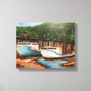 Gevist dorp Acryllandschap Canvas Afdruk