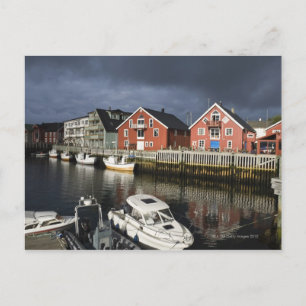 Gevist dorp Henningsvaer, buiten het seizoen, Briefkaart