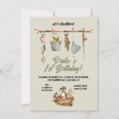 Gevist Duck Clothesline Verjaardagsfeest Kaart (Voorkant)