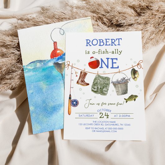 Gevist Eerste Verjaardag Blue Boy O-fish-ally Kaart