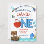 Gevist Eerste Verjaardag Jongensfeest O-vis-bondge Kaart (Voorkant)