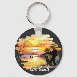 Gevist en Hondenliefhebber "Life Goals" Trendy Sun Sleutelhanger