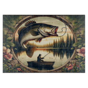 Gevist en vangen van de grote forel snijplank