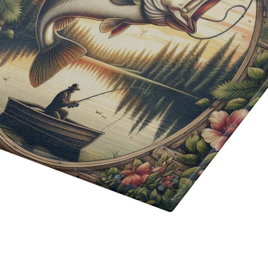 Gevist en vangen van de grote forel snijplank (Hoek)