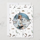 Gevist Fish Reel Leuke Kinder Foto Verjaardagsfees Kaart (Achterkant)