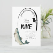 Gevist Fish Theme Reel Fun Kids Verjaardagsfeest Kaart (Staand voorkant)