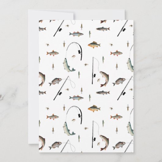 Gevist Fish Theme Reel Fun Kids Verjaardagsfeest Kaart (Achterkant)