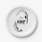 Gevist Fish Theme Reel Fun Kids Verjaardagsfeest Papieren Bordje (Voorkant)