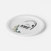 Gevist Fish Theme Reel Fun Kids Verjaardagsfeest Papieren Bordje (Gekanteld)