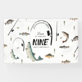 Gevist Fish Theme Reel Fun Kids Verjaardagsfeest Spandoek (Horizontaal)