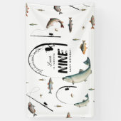 Gevist Fish Theme Reel Fun Kids Verjaardagsfeest Spandoek (Verticaal)