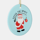 Gevist Fisherman Christmas Collectible Keramisch Ornament (Rechts)