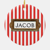 Gevist Fisherman Christmas Collectible Keramisch Ornament (Achterkant)